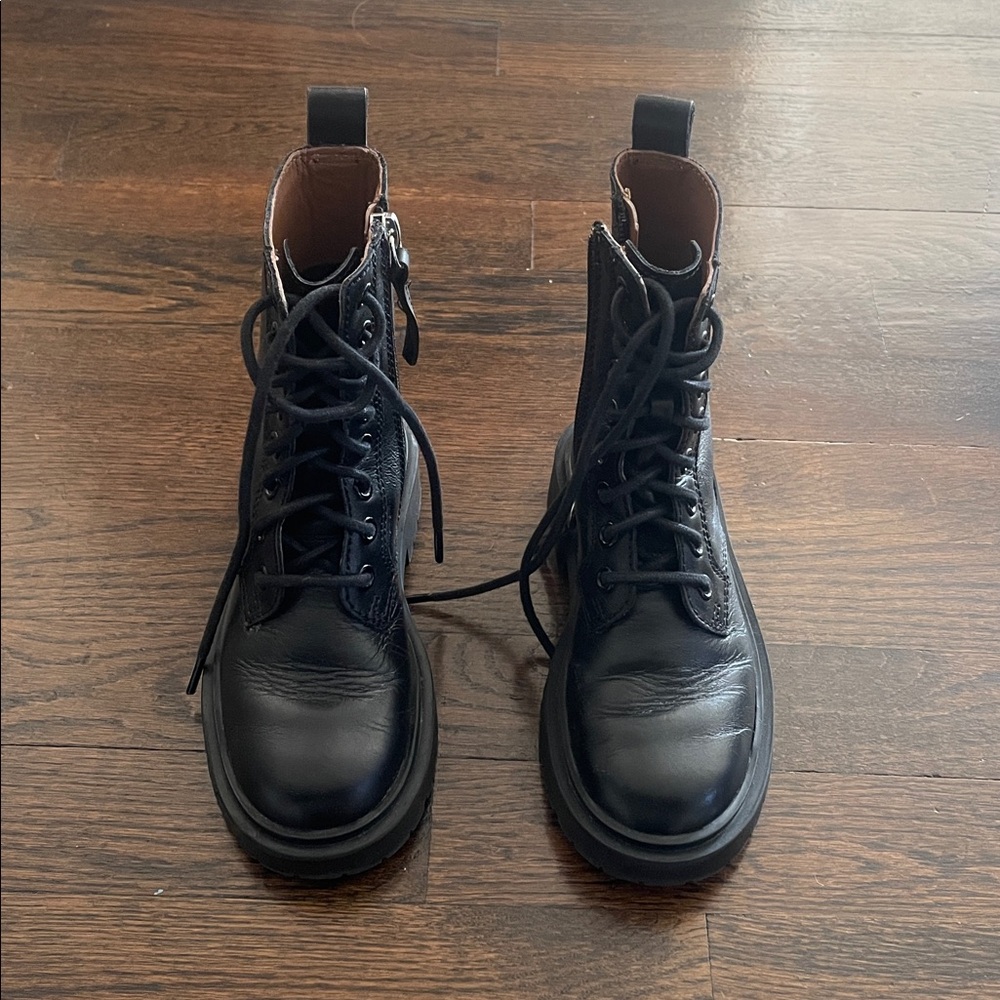 Zara Brown and Black Leather Boots